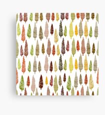 Seamless hand drawn vector pattern with different spruces Canvas Print