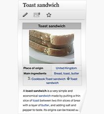 Toast Sandwich Wikipedia Meme Poster