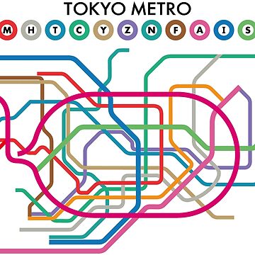 ROUTE MAP TOKYO METROPOLITAN AREA-東京地下鉄路線図-東京メトロ路線図- | Sticker