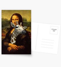 Postales Mona Lisa ama a las jirafas