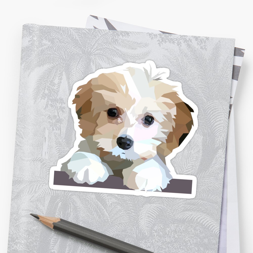 "Cute Cavachon Dog " Sticker by jrepkin | Redbubble