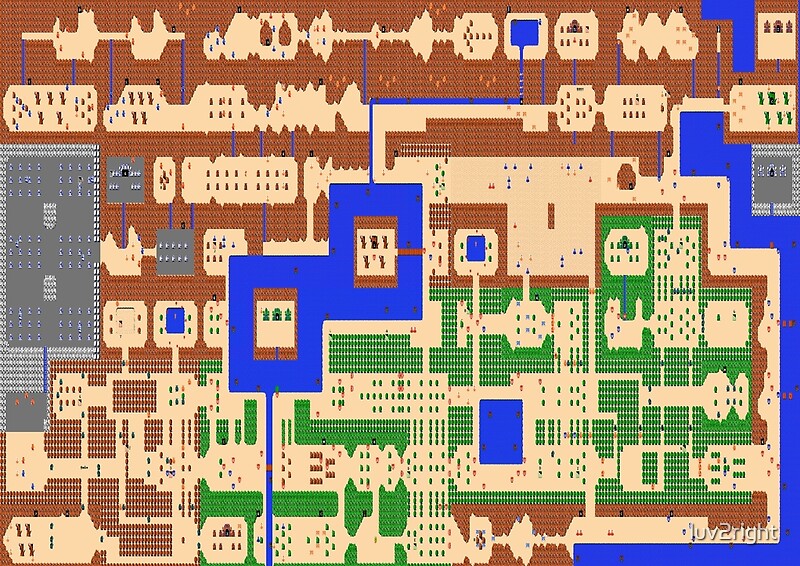 nes zelda overworld map grid