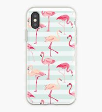 Flamingo Bird Retro Background iPhone Case