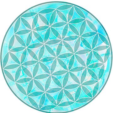 Artwork thumbnail, Flower of Life Sacred Geometry Light Blue by heartsake