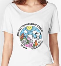 Friends not food. Love animals Women's Relaxed Fit T-Shirt
