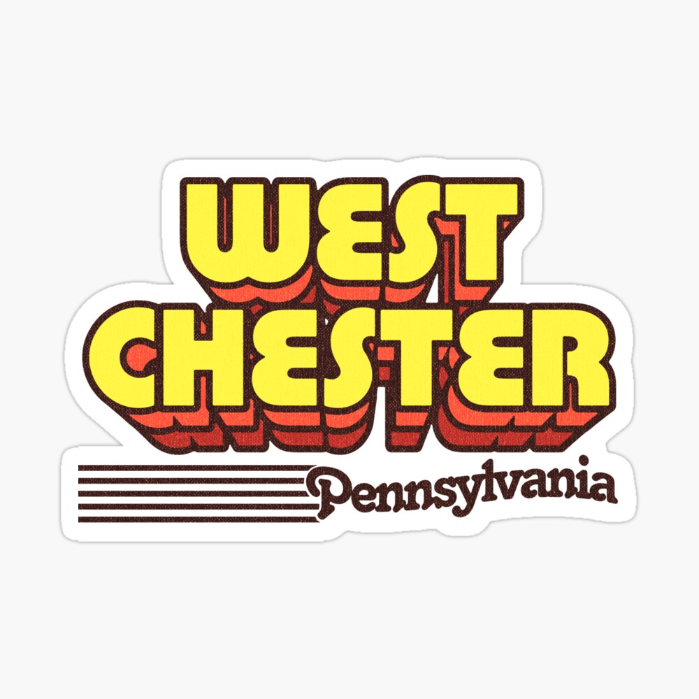 West Chester, Pennsylvania | Retro Stripes Sticker
