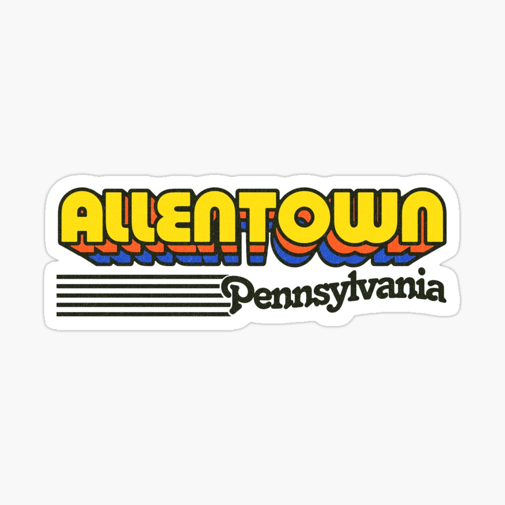 Allentown, Pennsylvania | Retro Stripes Sticker
