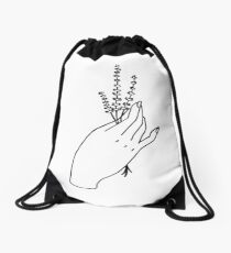 Lavender hands Drawstring Bag