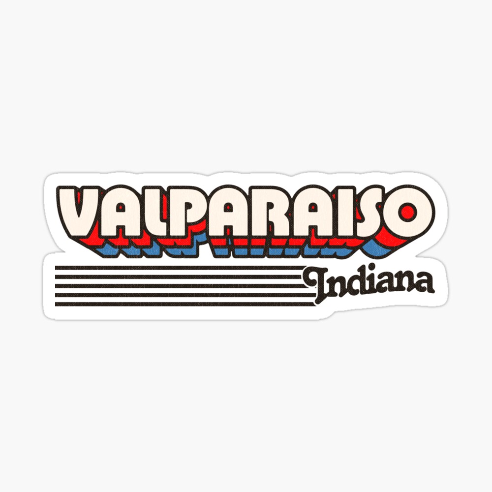 Valparaiso, Indiana | Retro Stripes Sticker