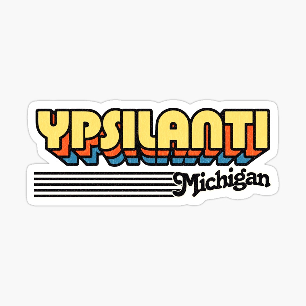 Ypsilanti, Michigan | Retro Stripes Sticker