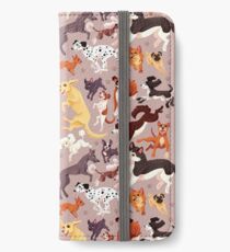 Hunderasse-Muster-Illustration iPhone Flip-Case/Hülle/Klebefolie