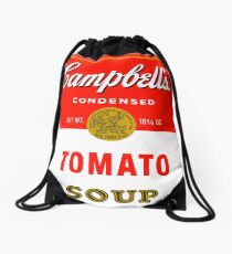 Andy warhol soup can mug Drawstring Bag