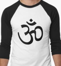 Indian Hindu Aum Om Symbol Men's Baseball ¾ T-Shirt