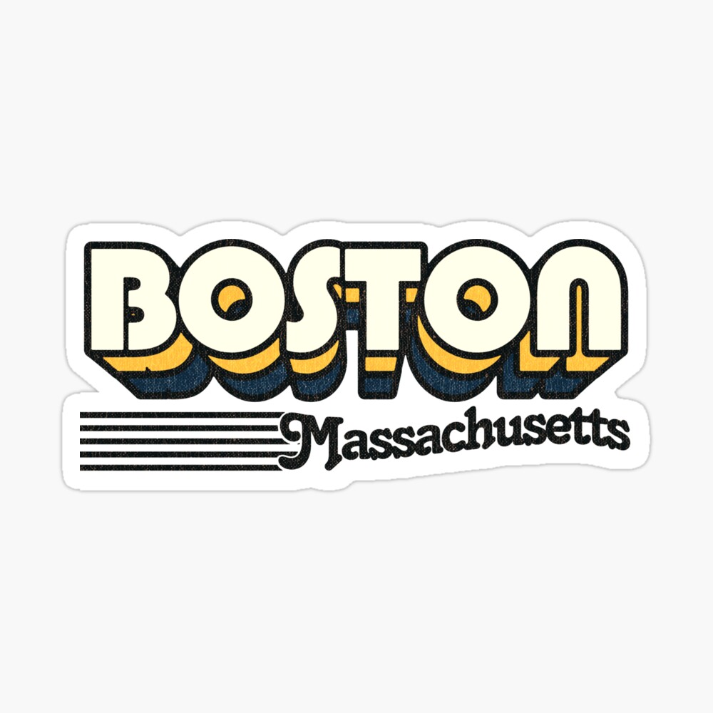 Boston, Massachusetts | Retro Stripes Sticker