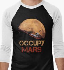 Occupy Mars Spacex Starman Men's Baseball ¾ T-Shirt