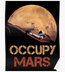 Besetze Mars Spacex Starman Poster