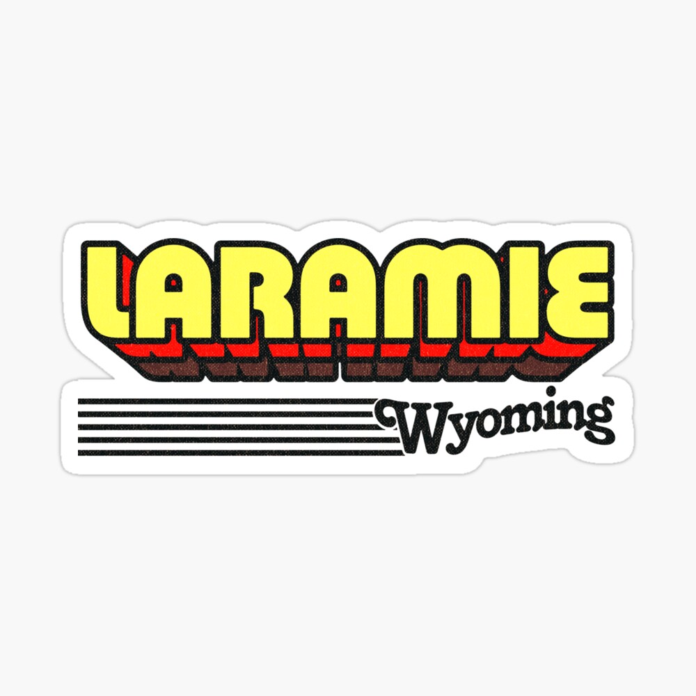 Laramie, Wyoming | Retro Stripes Sticker