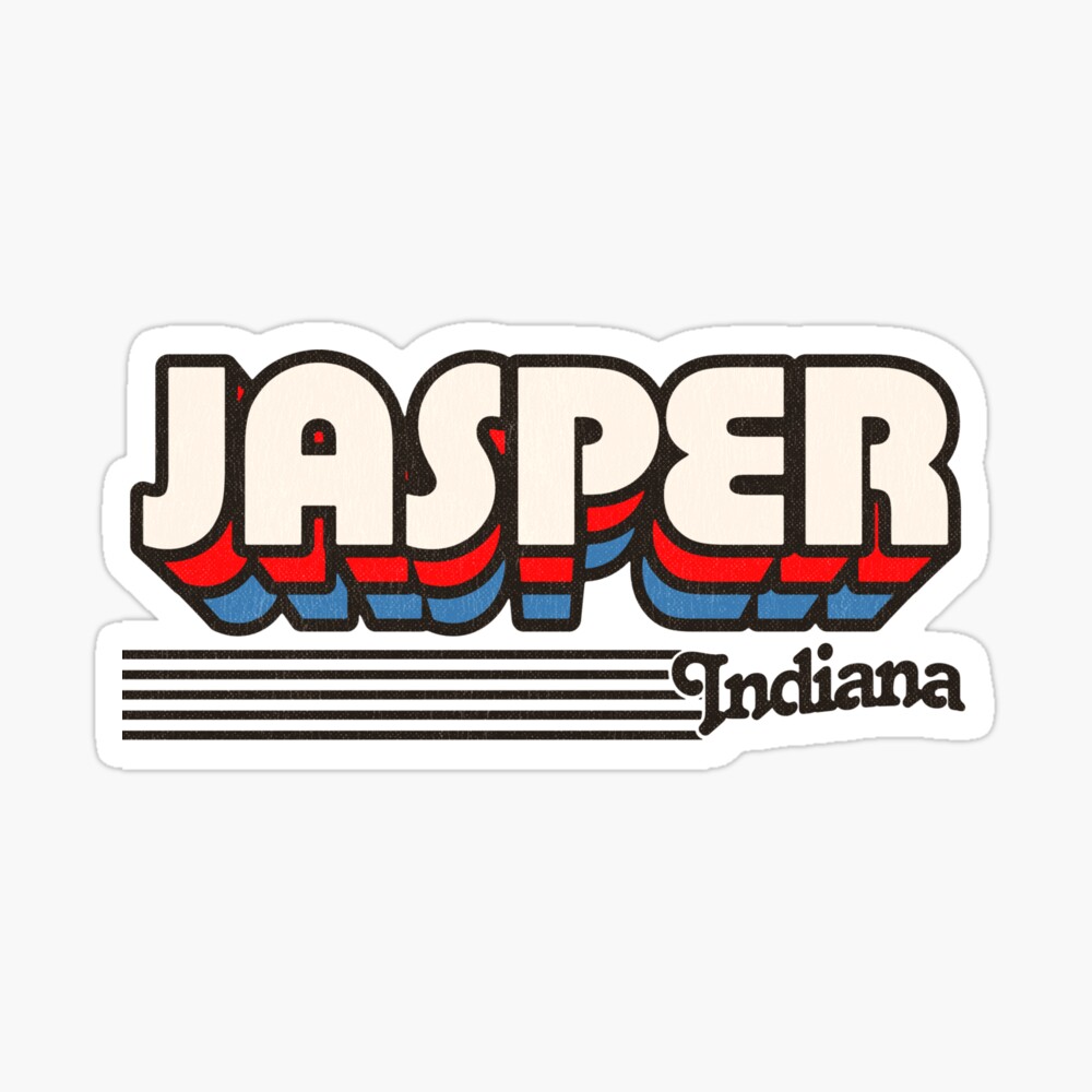 Jasper, Indiana | Retro Stripes Sticker