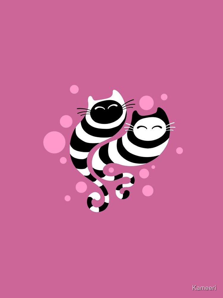 Striped ghost cats Pink by Kameeri