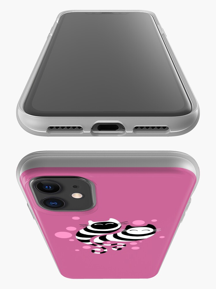 Alternate view of Striped ghost cats Pink iPhone Case & Cover