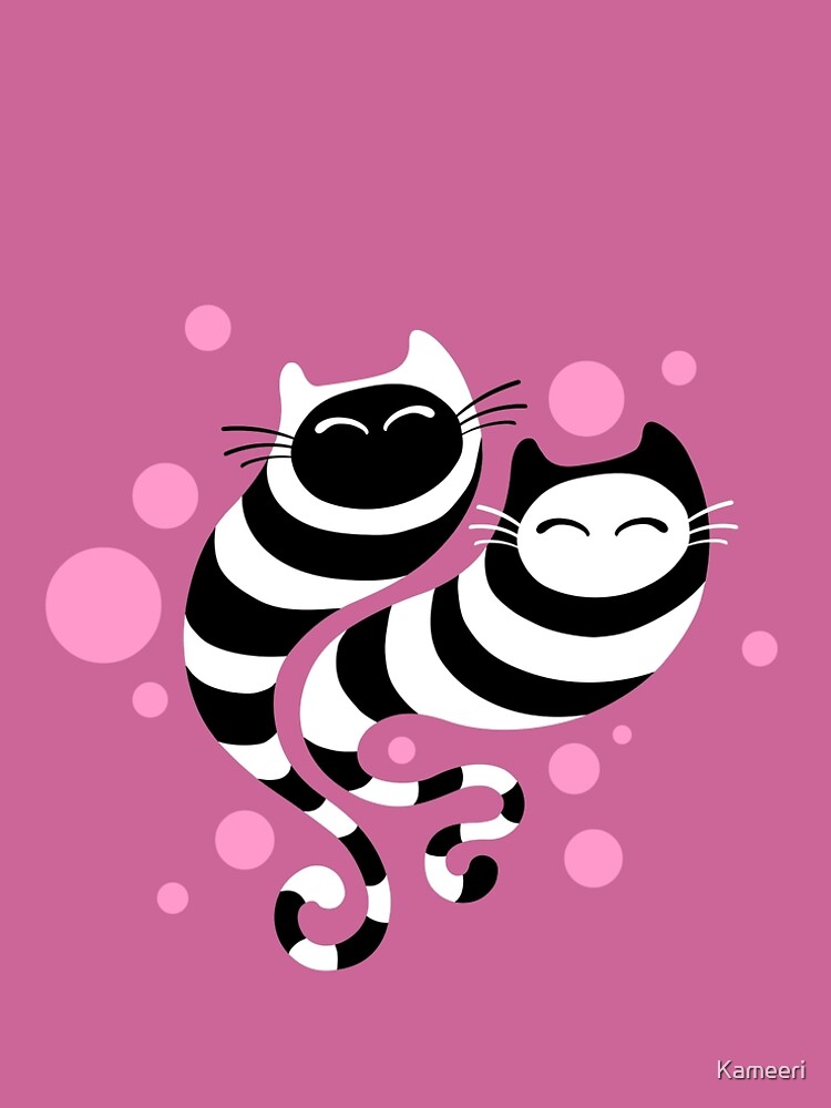 Striped ghost cats Pink by Kameeri