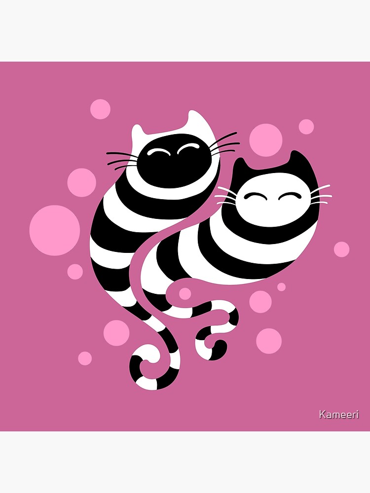 Striped ghost cats Pink by Kameeri