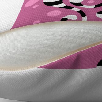 Alternate view of Striped ghost cats Pink Floor Pillow