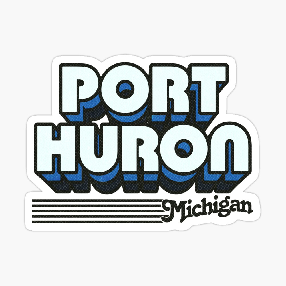 Port Huron, Michigan | Retro Stripes Sticker