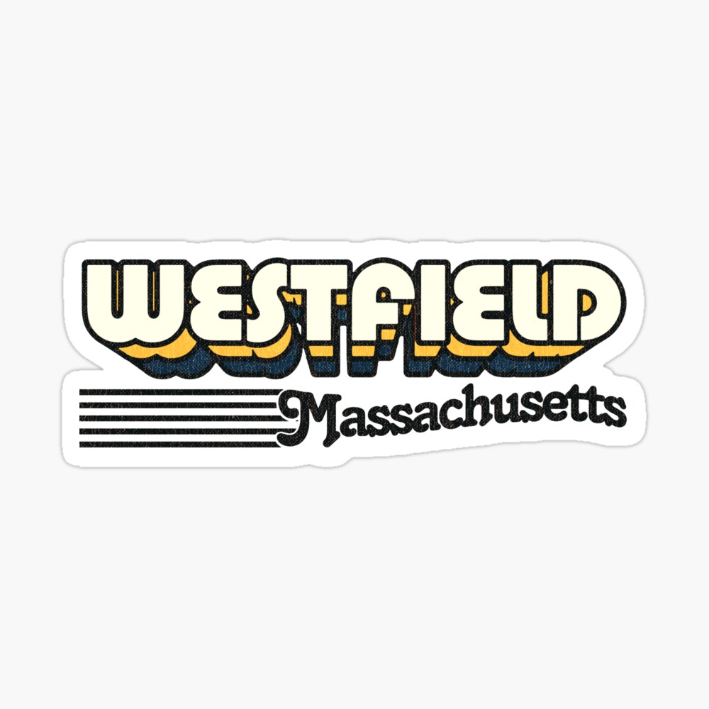 Westfield, Massachusetts | Retro Stripes Sticker