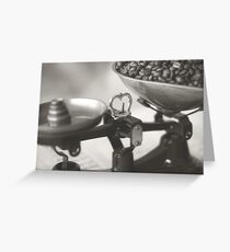 Weighing up Coffee Greeting Card