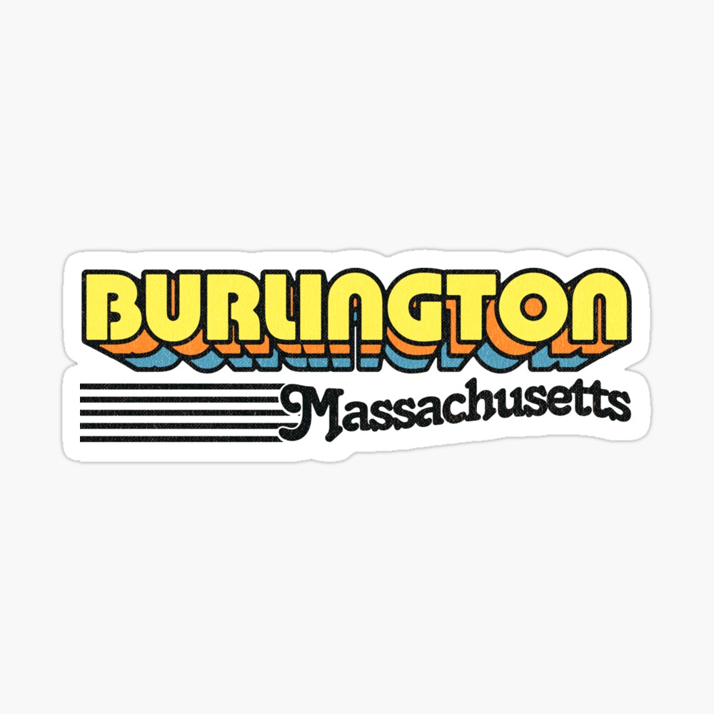 Burlington, Massachusetts | Retro Stripes Sticker