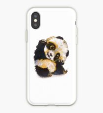 Cute waving baby panda iPhone Case