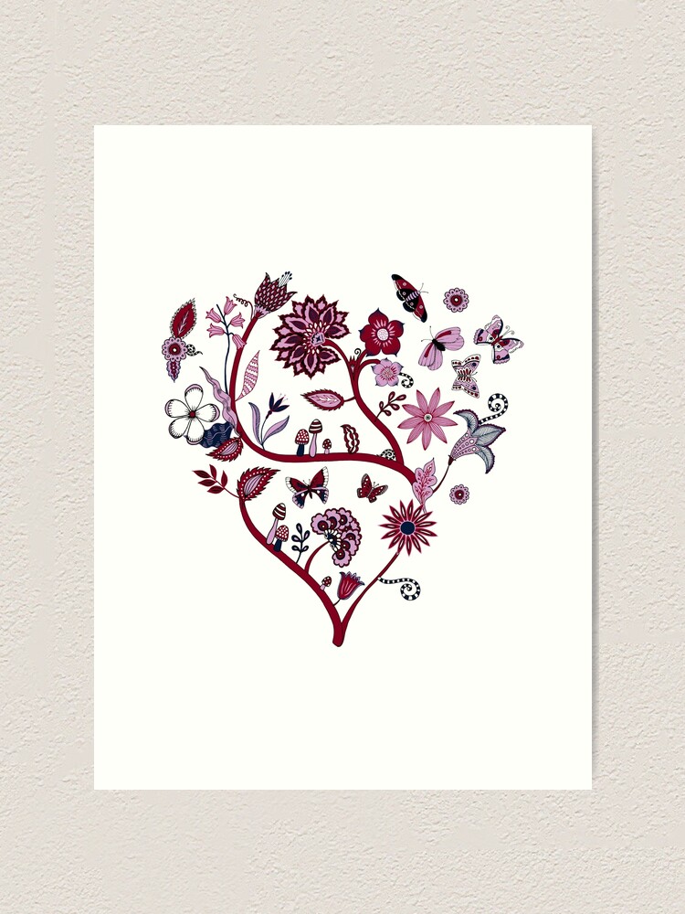 Alternate view of Fantasy Indian Floral - elegant, romantic pattern by Cecca Designs Art Print