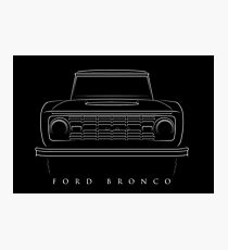 1966-1977 Ford Bronco - front stencil, white Photographic Print