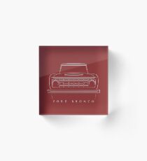 1966-1977 Ford Bronco - front stencil, white Acrylic Block