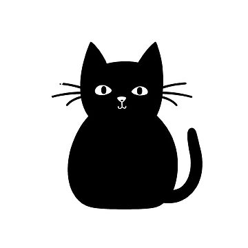 Black Kawaii Cute Anime Cat Sticker for Sale by Darcekar