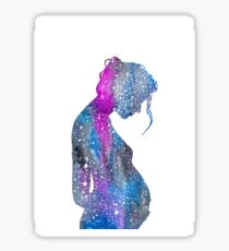 Pregnancy, pregnant woman, watercolor pregnancy, motherhood Sticker
