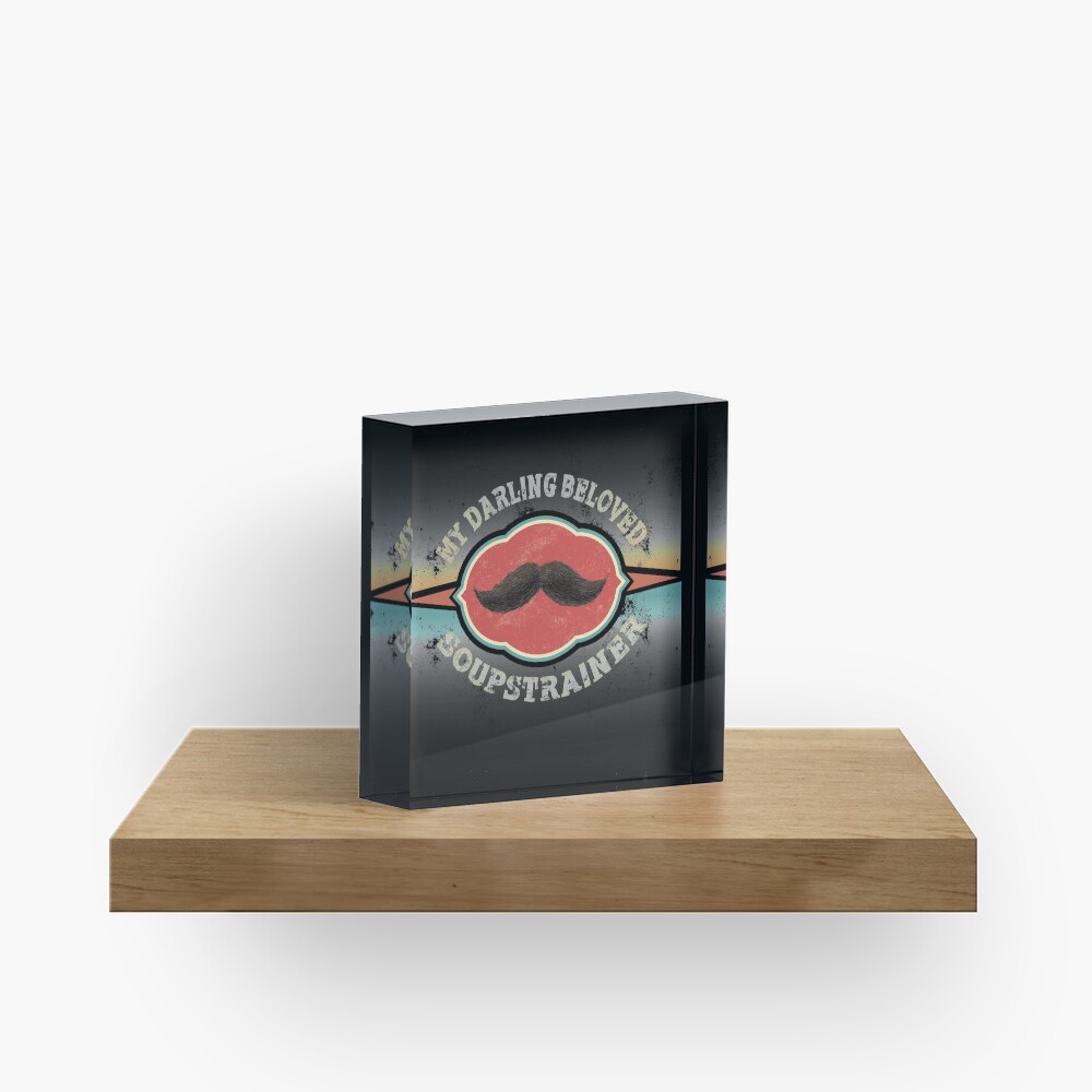 "Mustache Soup Strainer" Acrylic Block by manbird Redbubble