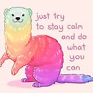 "Just Try to Stay Calm" Rainbow Ferret by thelatestkate