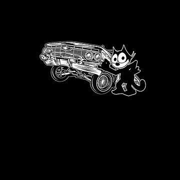 Felix Cat Cartoon Lowrider Hydraulic Bounce Tilt Car Club | Sticker