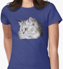 Silver Persian Doll Face Cat Kitten Women's Fitted T-Shirt