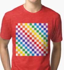 Karierter Regenbogen Vintage T-Shirt