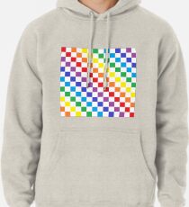 Karierter Regenbogen Hoodie