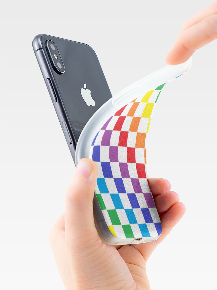 Alternate view of Checkered Rainbow iPhone Case & Cover
