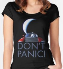 Spacex Starman DON'T PANIC Women's Fitted Scoop T-Shirt