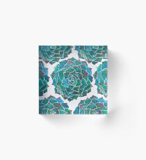 Rosette succulent pattern Acrylic Block