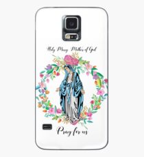 Unsere Dame Jungfrau Maria Blumenmuster Christliche religiöse katholische Madonna Gebet Religion Glaube Hülle & Klebefolie für Samsung Galaxy