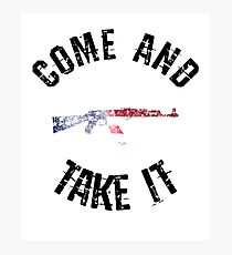 Come And Take It american flag gun army military slogan Photographic Print