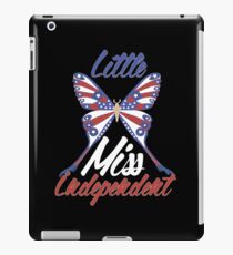 Little Miss Independent Patriotic Butterfly 4th of July T-Shirt iPad Case/Skin