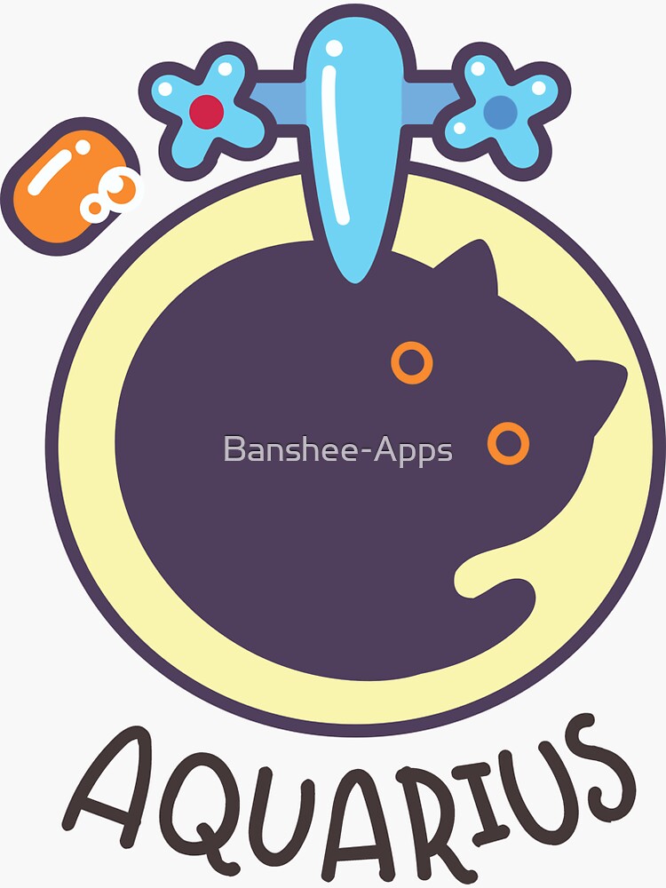 Funny Aquarius Cat Horoscope Tshirt - Astrology and Zodiac Gift Ideas! by Banshee-Apps